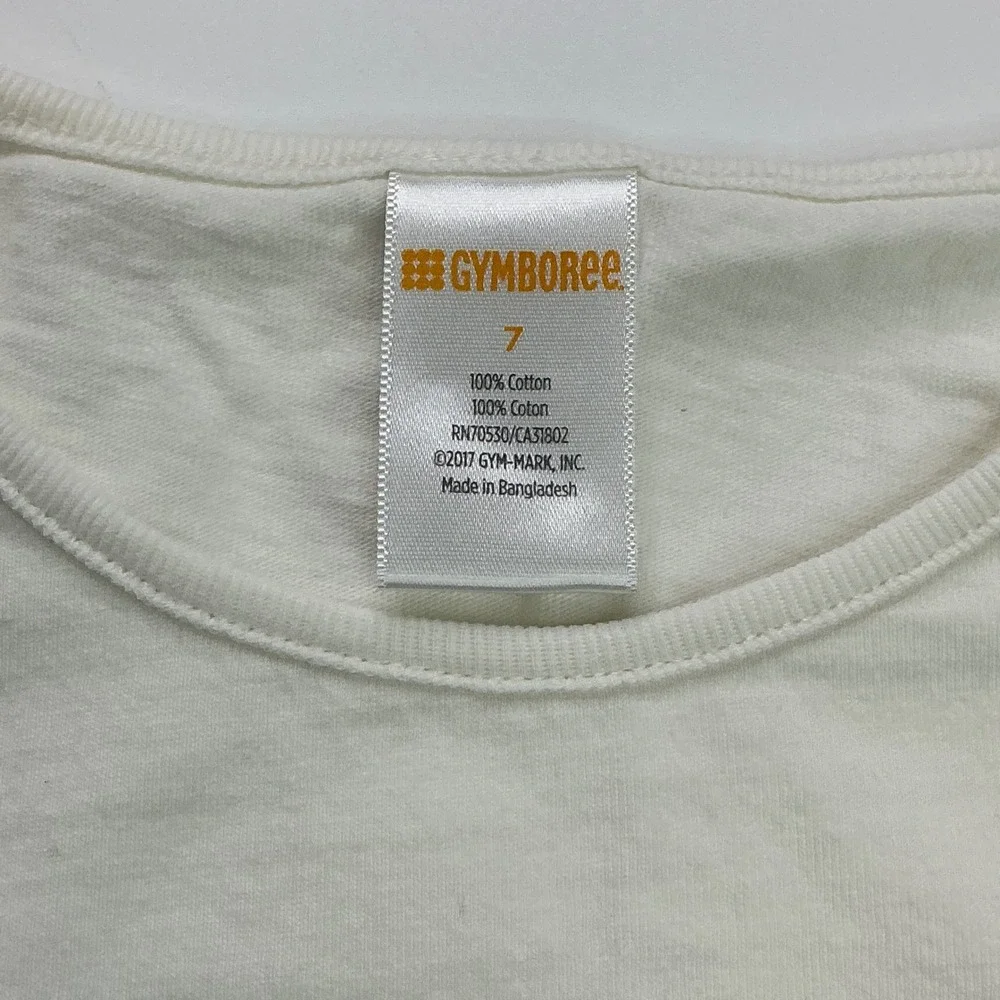 Gymboree Cream Heart Graphic Top Kids Size 7 Fair Isle Long Sleeve Tee